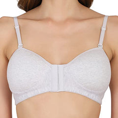 Front Open Padded T-shirt Bra White Colour