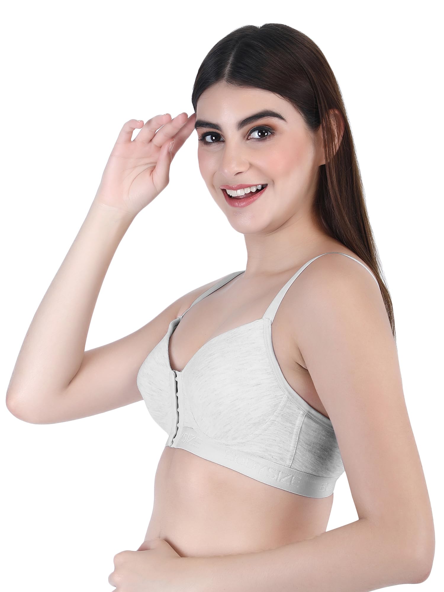 Front Open Padded T-shirt Bra full cup white