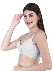 Front Open Padded T-shirt Bra full cup white