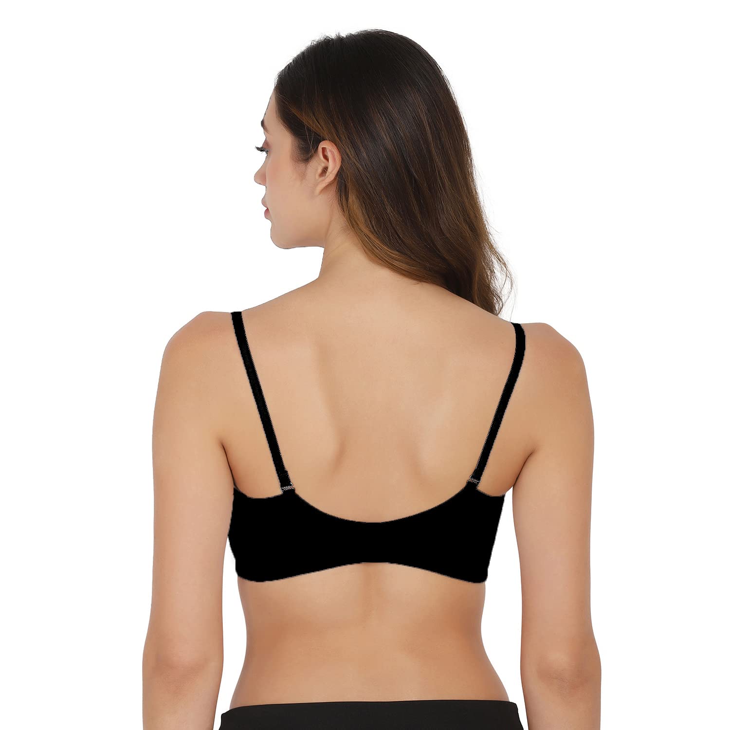Front Open Padded T-shirt Bra Black Colour