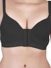 Front Open Padded T-shirt Bra full cup black