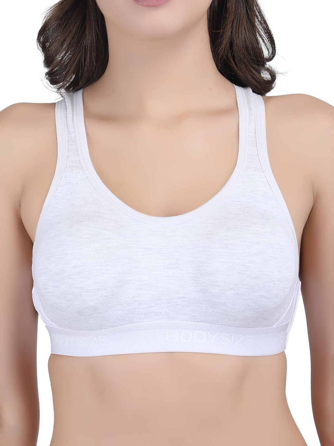 SF26 Side Hook Padded Sports Bra Melange White