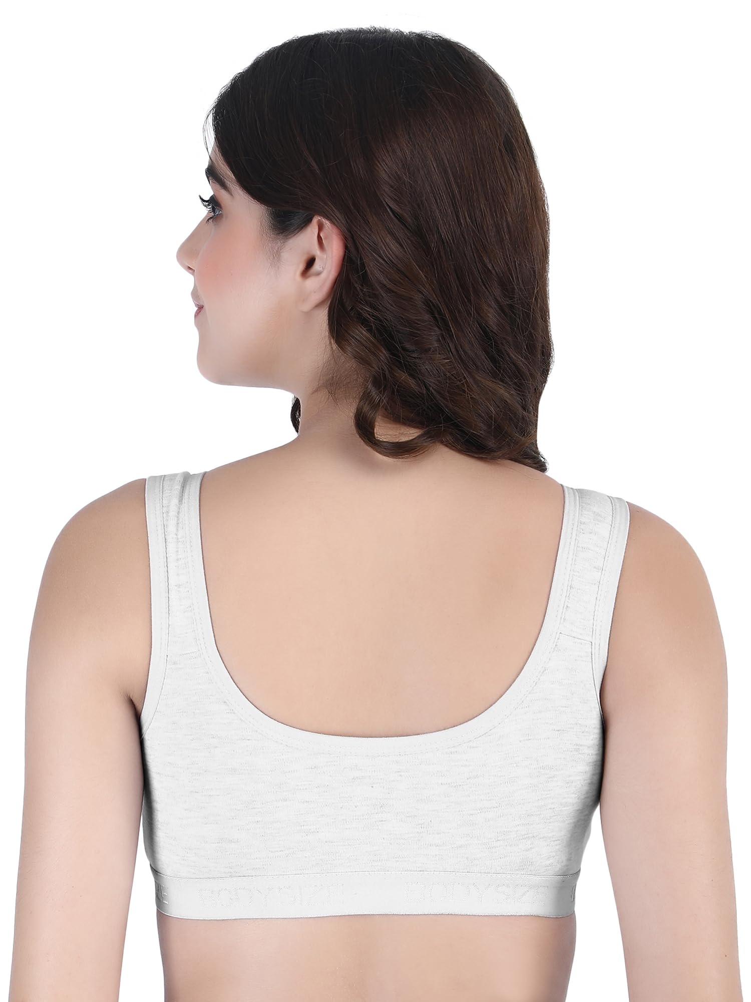 Front Open Sports Cotton Bra White Color