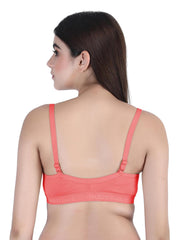 Front Open Padded T-shirt Bra full cup pink