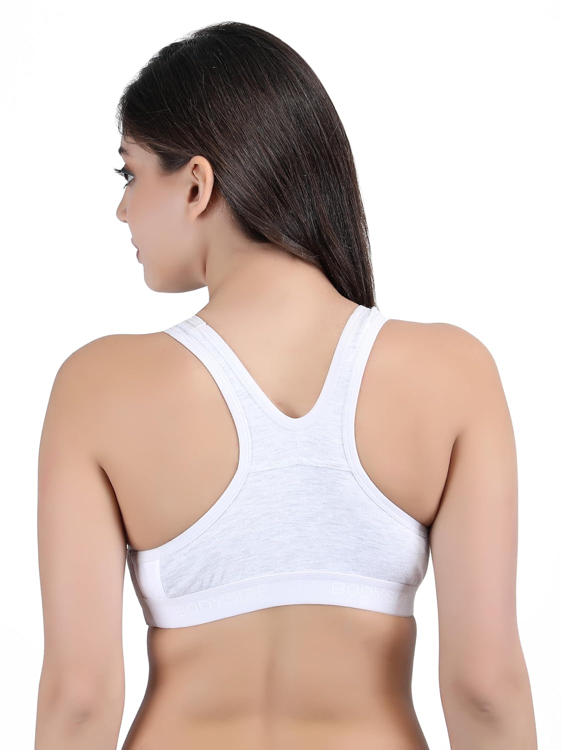 SF26 Side Hook Padded Sports Bra Melange White