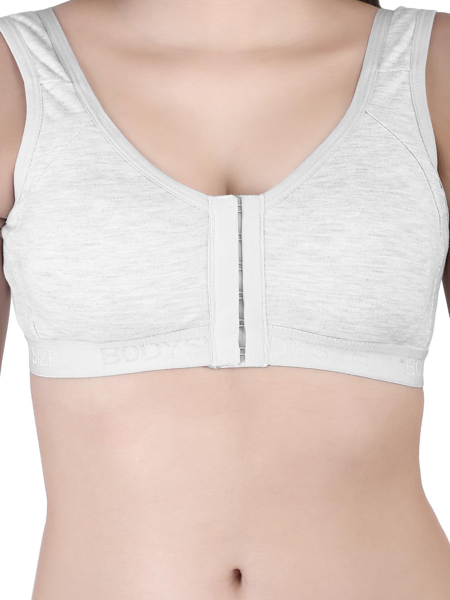Front Open Sports Cotton Bra White Color
