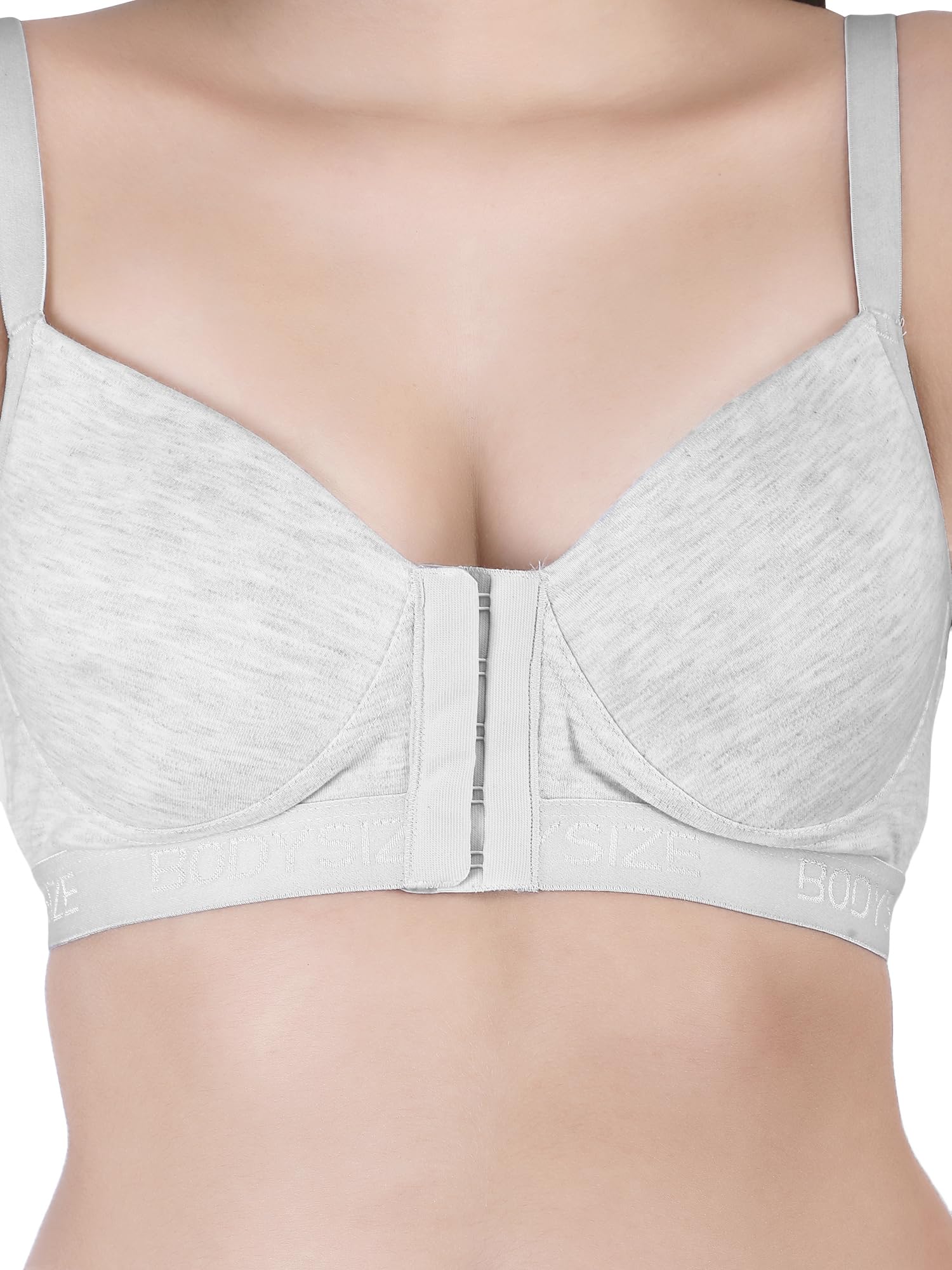 Front Open Padded T-shirt Bra full cup white