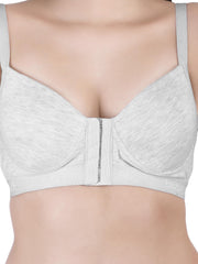 Front Open Padded T-shirt Bra full cup white