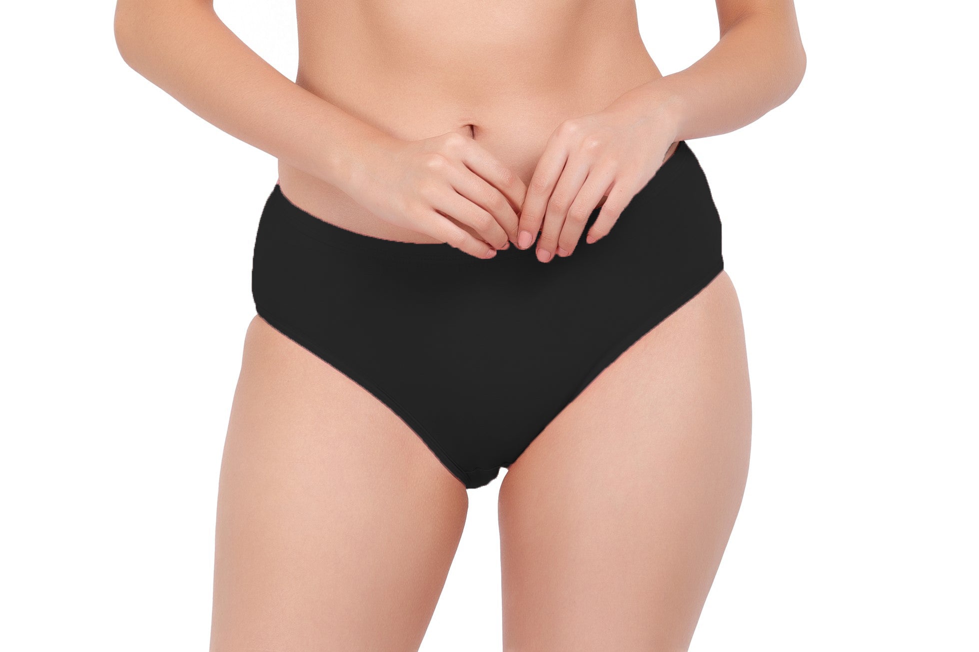 AN40 Cotton Lycra Mid-Waist Hipster Panty black