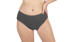 Cotton Melange Mid-Waist Panties Grey Colour