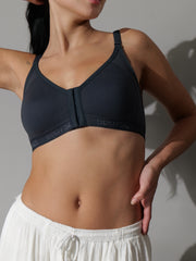 Front Open Seemless Every Day Bra Black Colour
