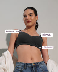 SF29 Designer Padded Cotton Black Colour Bra