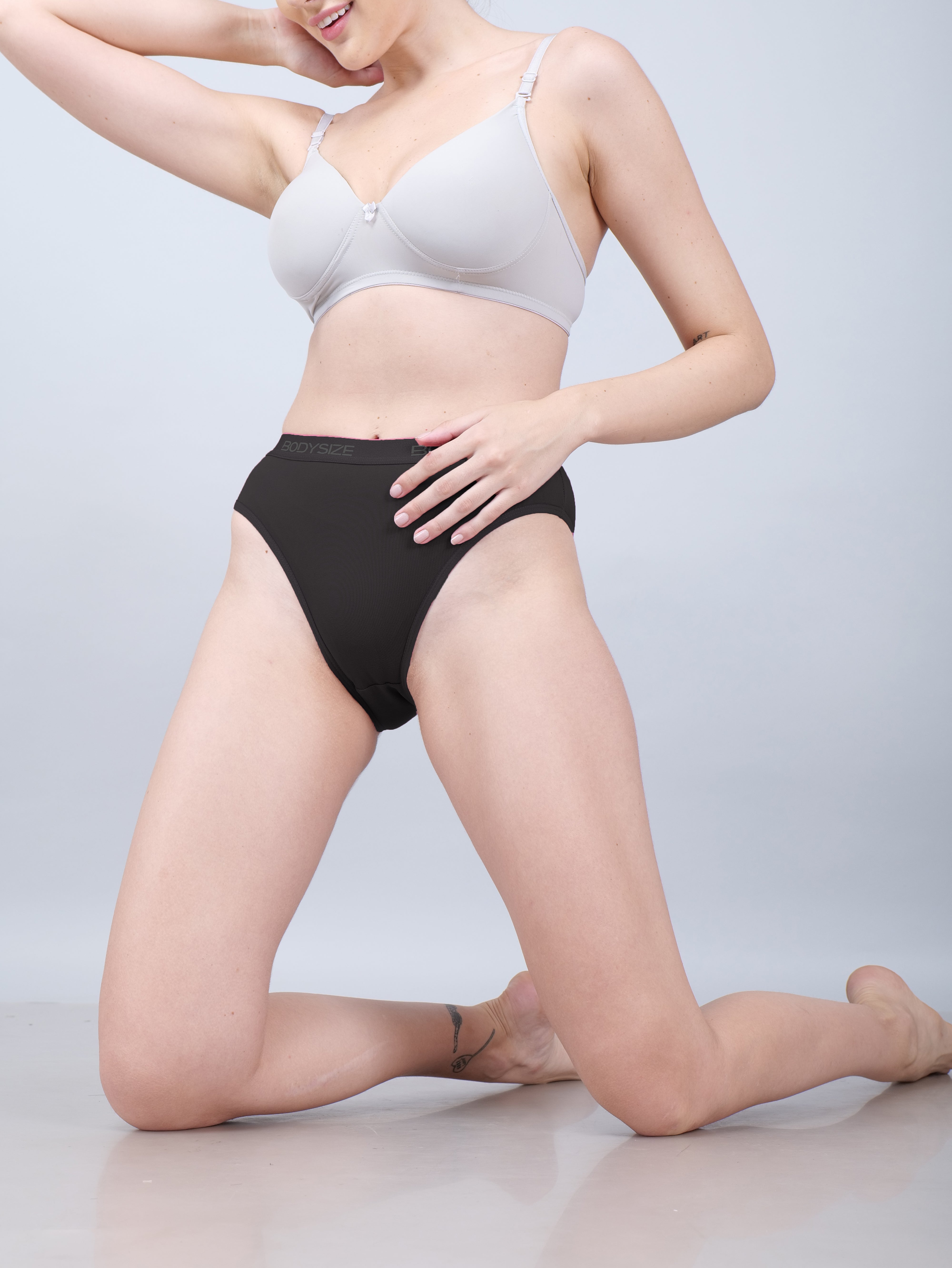 AN37 Lycra Mid-Waist Hipster Panties black