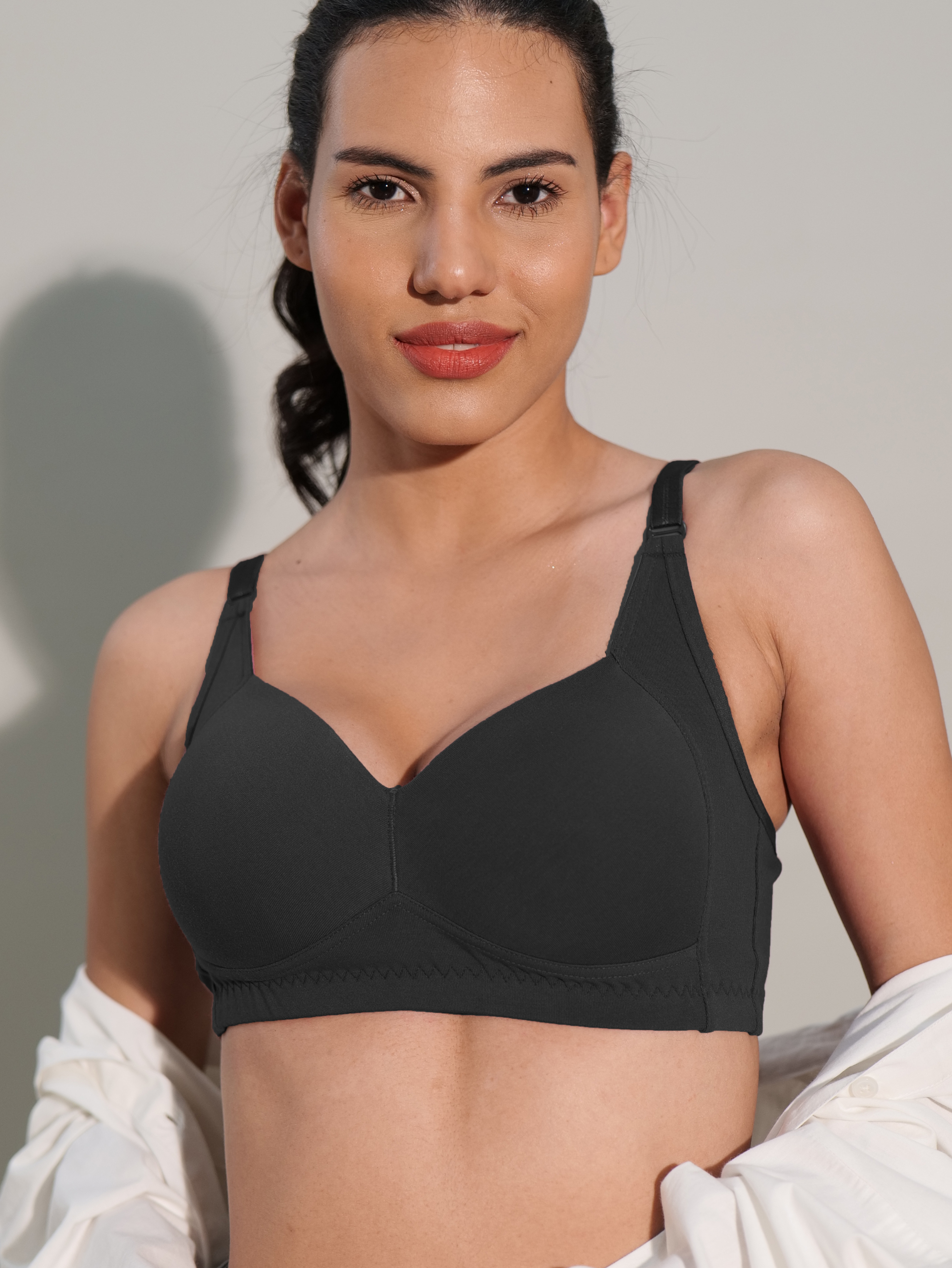 SF29 Designer Padded Cotton Black Colour Bra