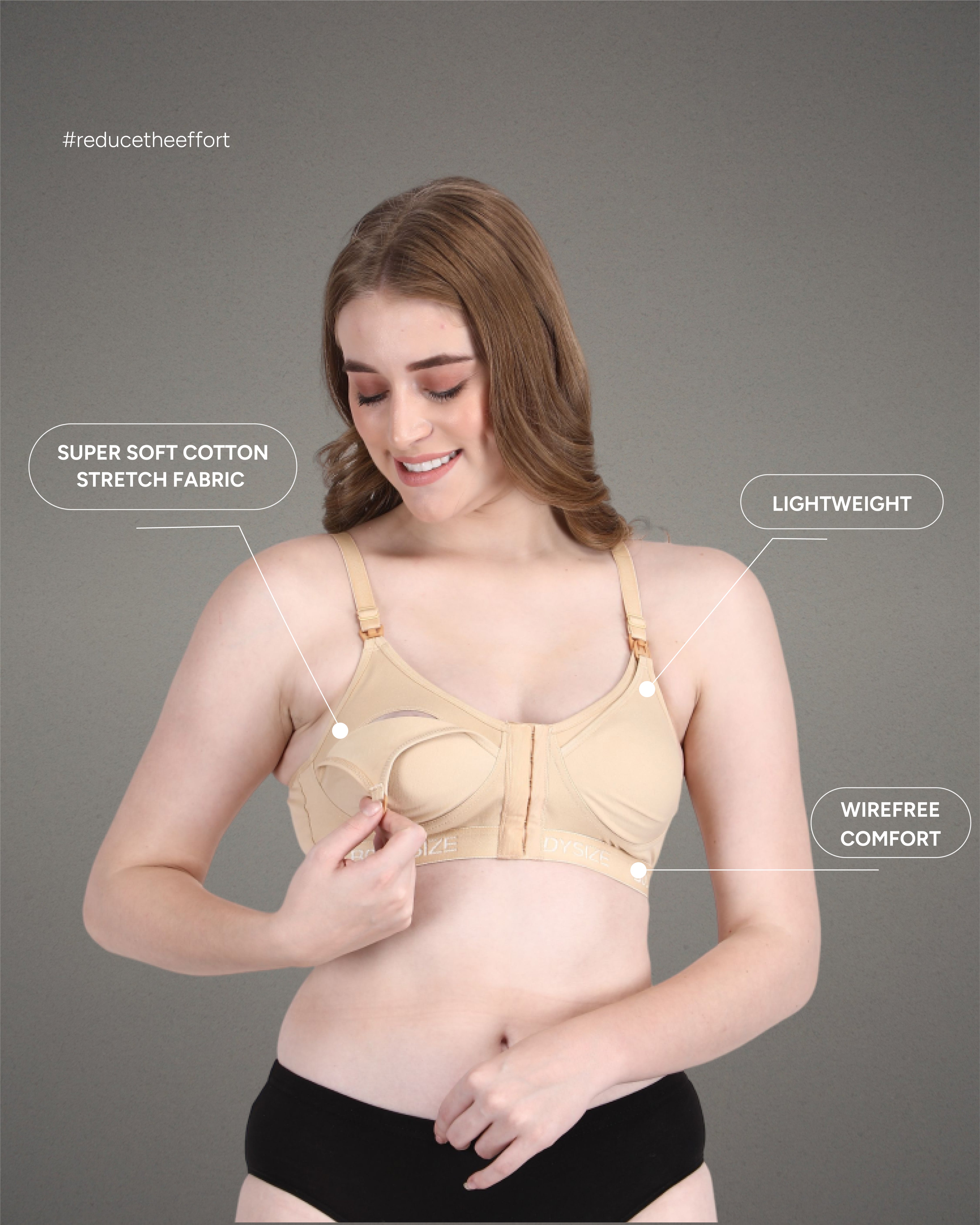 Front Open Feeding Bra beige colour