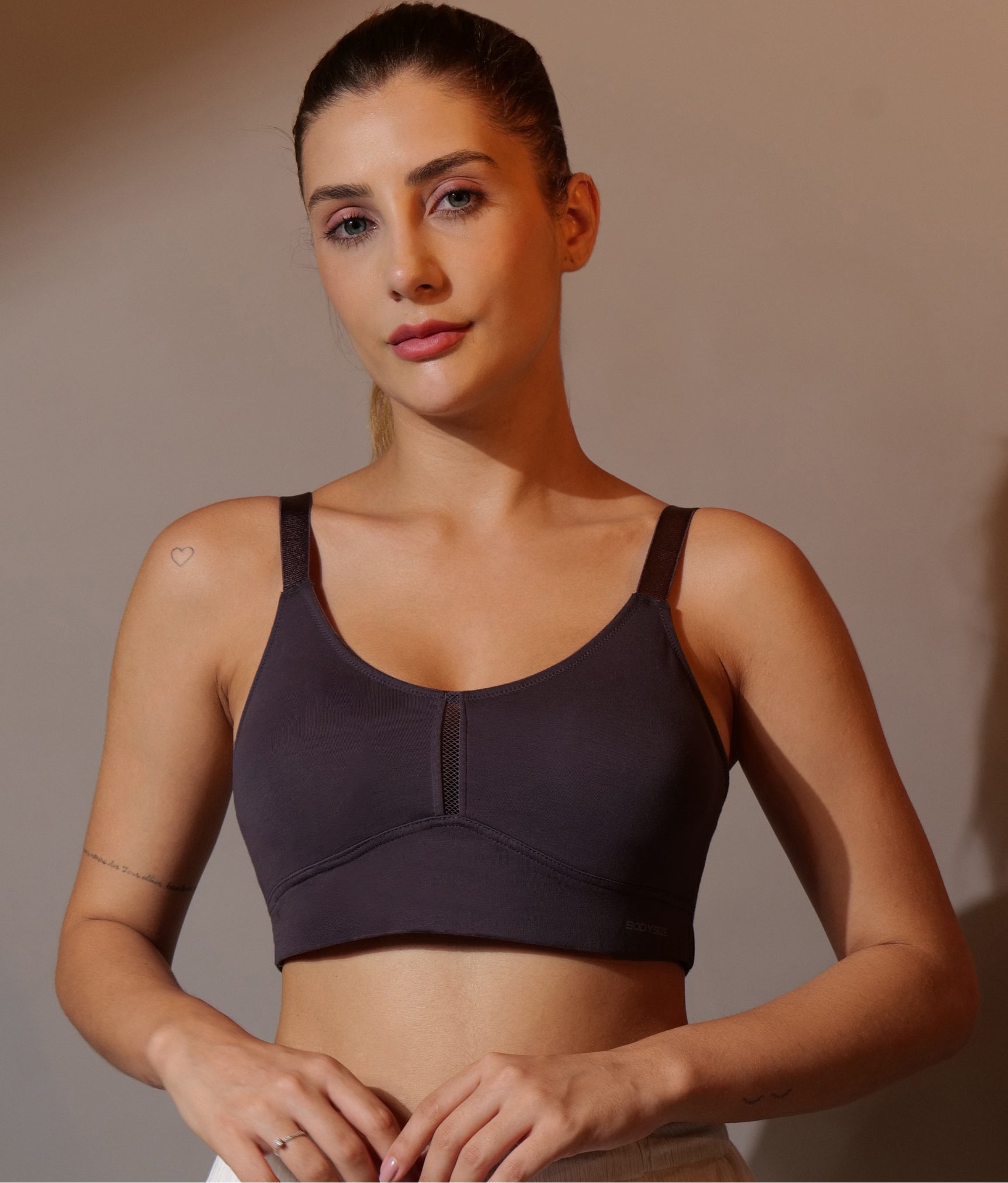 Breeze Everyday Slip-On Bra in Grey Colour