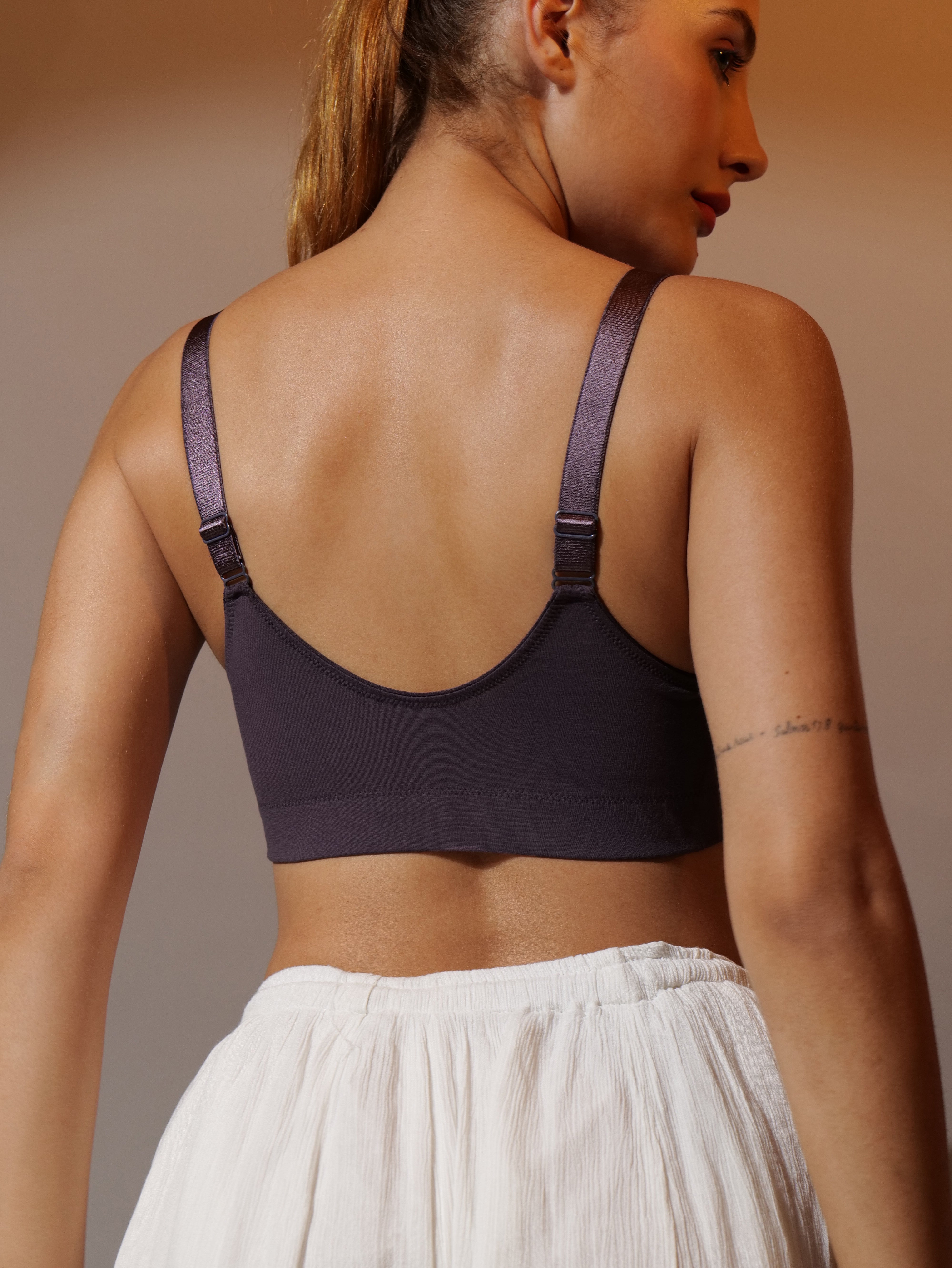 Breeze Everyday Slip-On Bra in Grey Colour