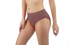 Cotton Melange Mid-Waist Panties Brown Colour