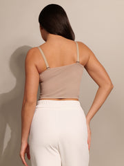 Blizz Camisole Nylon Padded Crop Top (Built-in Bra)