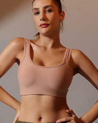 Air Everyday Slip-On Bra in Camel Colour