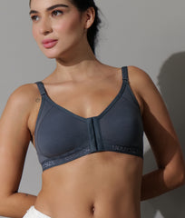 Front Open Seemless Every Day Bra Grey Colour