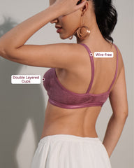 Front Open Designer Seamless Bra mulberry