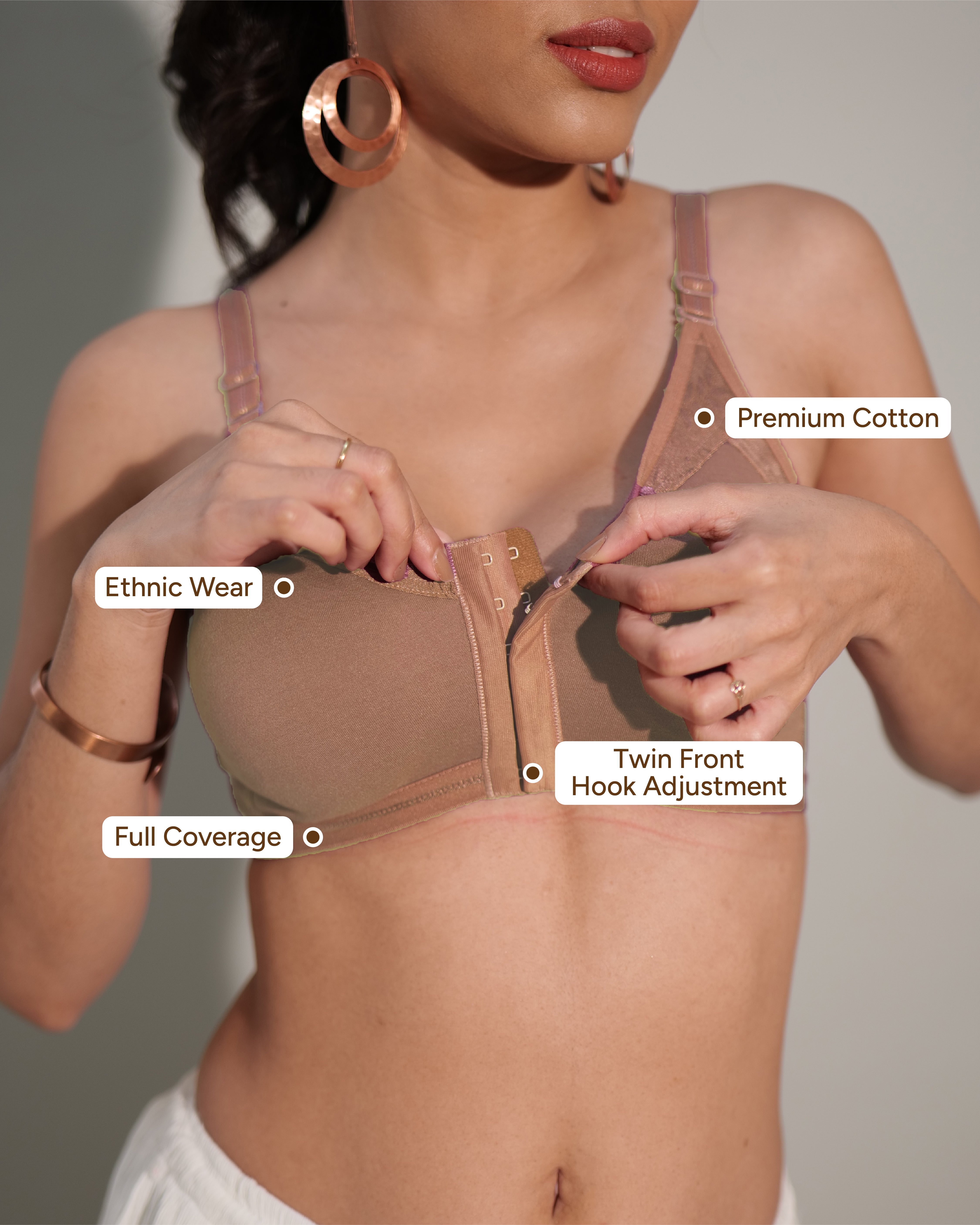 Front Open Designer Seamless Bra skin
