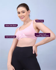 Front Open Sports Cotton Bra blush