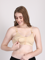 Front Open Feeding Bra beige color