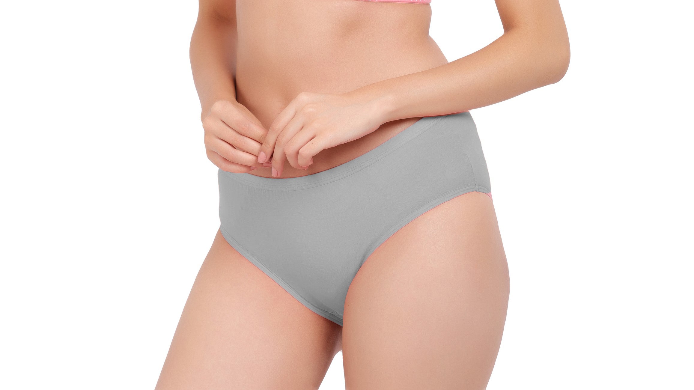 AN40 Cotton Lycra Mid-Waist Hipster Panty grey