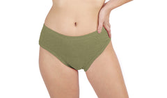 Cotton Melange Mid-Waist Panties Green Colour