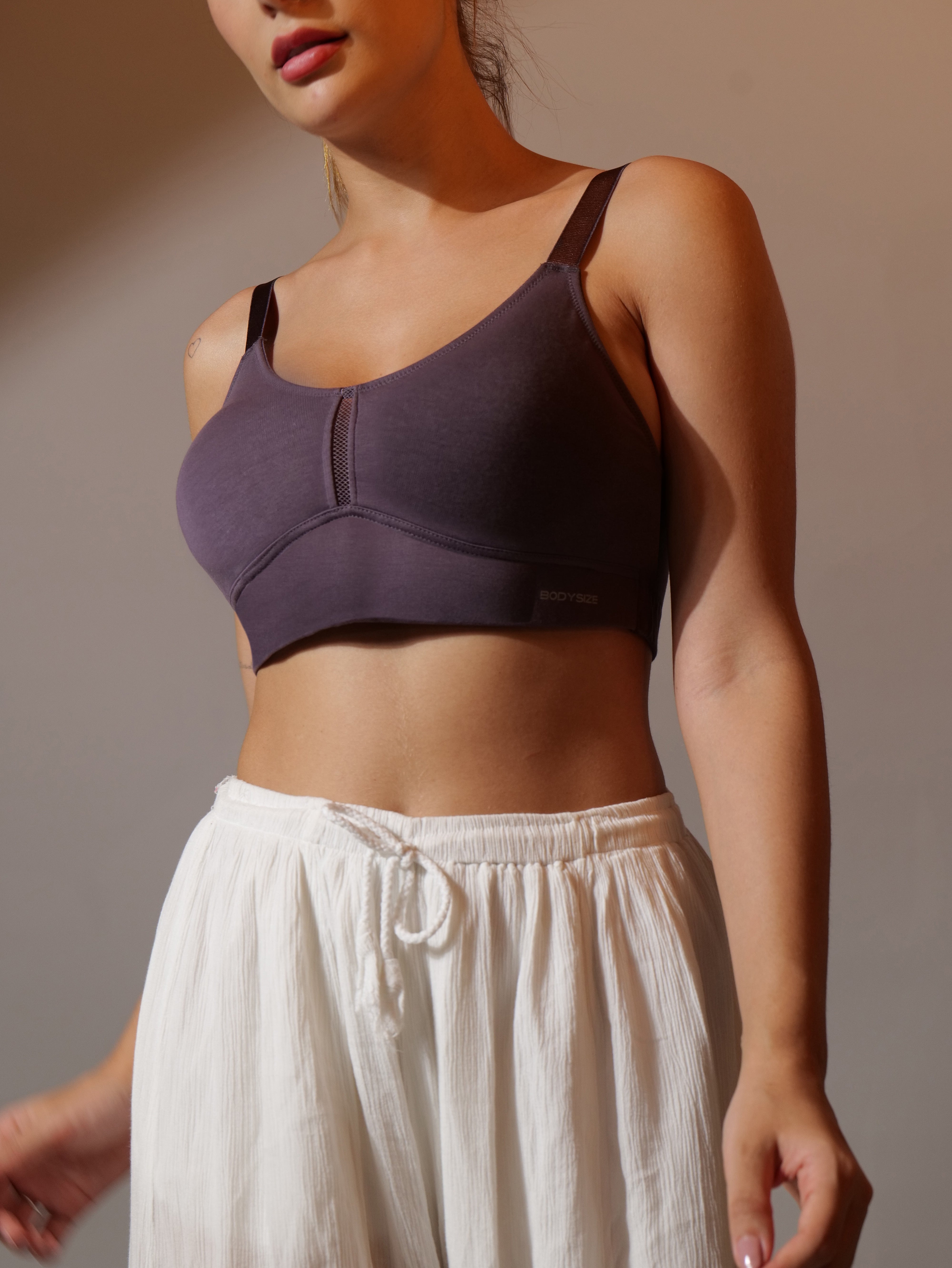 Breeze Everyday Slip-On Bra in Grey Colour