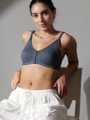 Front Open Seemless Every Day Bra Grey Colour