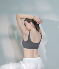 Front Open Sports Cotton Bra grey