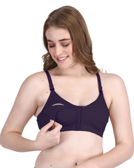 Front Open Feeding Bra Wine Colour