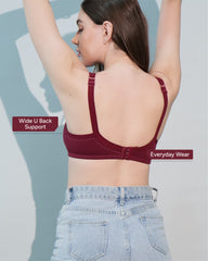 S310 Cotton Seamless Shaper Bra maroon