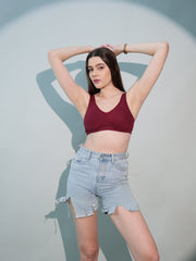 S310 Cotton Seamless Shaper Bra maroon