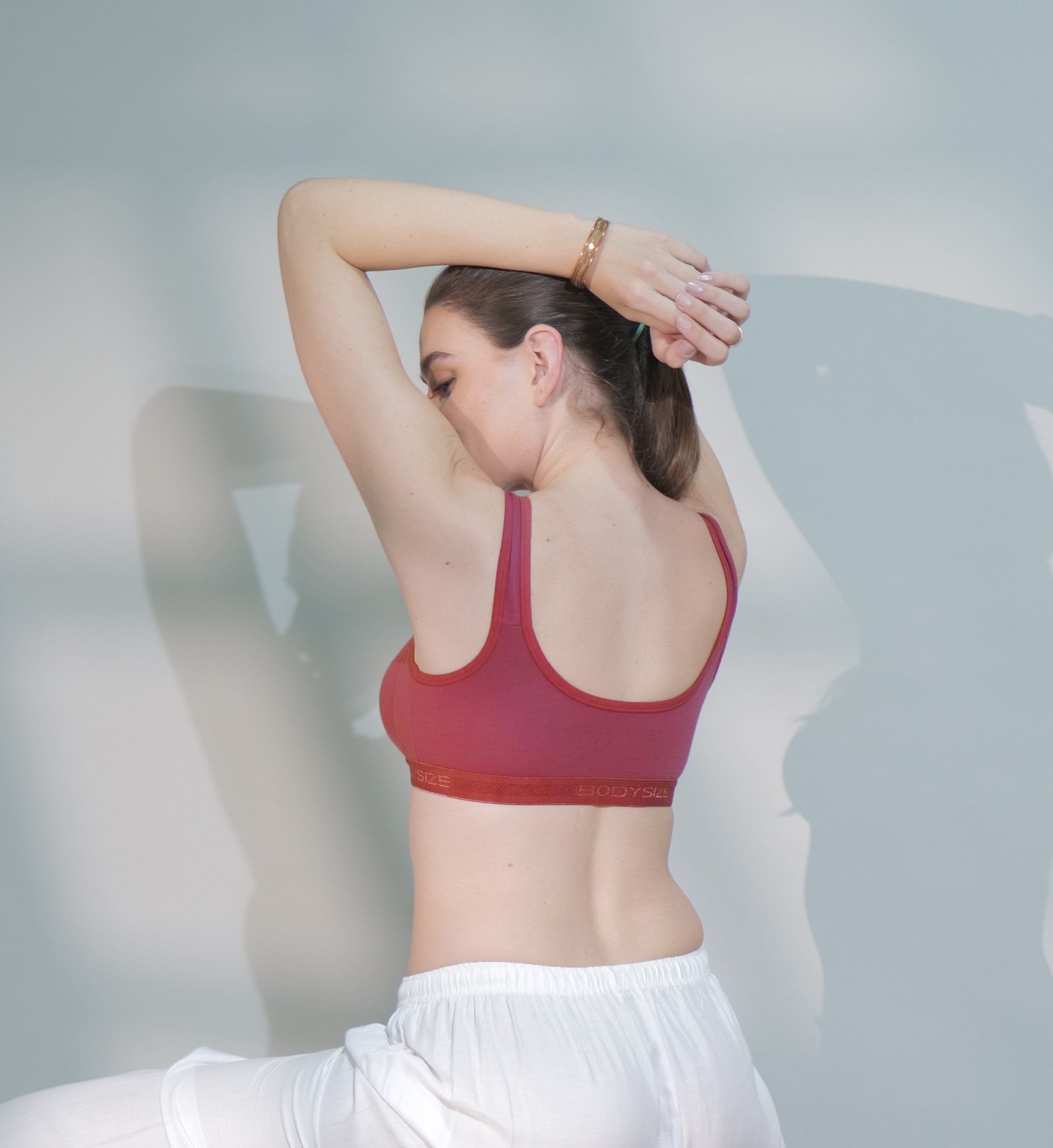 Front Open Sports Cotton Bra maroon