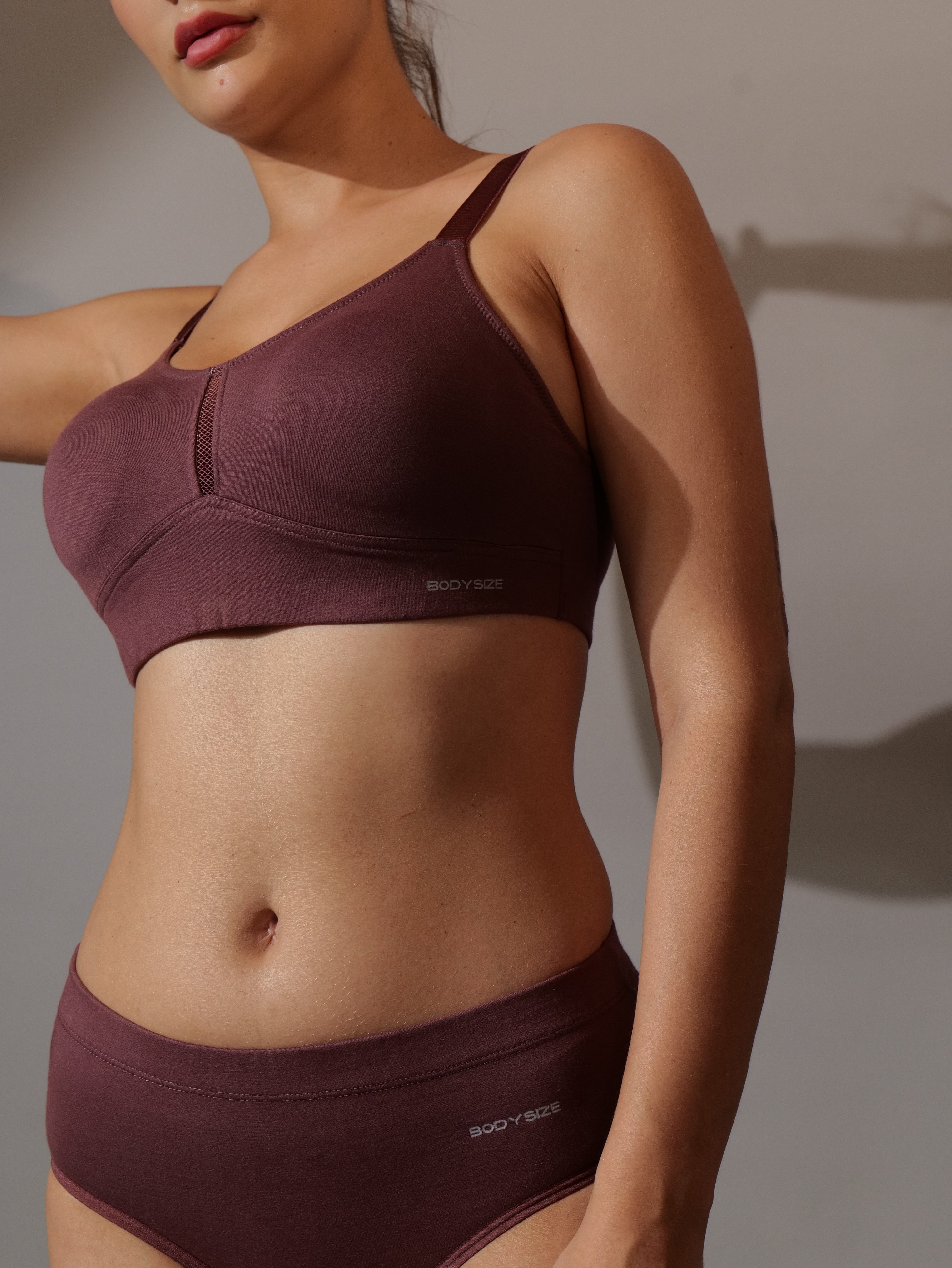 Breeze Everyday Slip-On Bra in Mulberry Colour