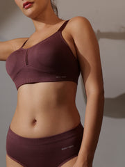 Breeze Everyday Slip-On Bra in Mulberry Colour