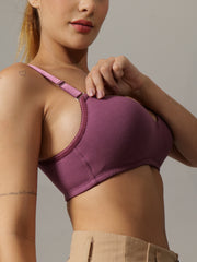 Ela Balconette Demi Cup Padded Bra Mulberry Colour