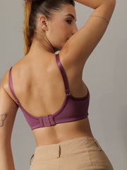 Ela Balconette Demi Cup Padded Bra Mulberry Colour
