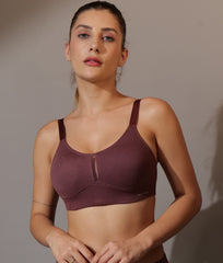 Breeze Everyday Slip-On Bra in Mulberry Colour