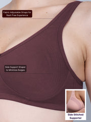 S310 Cotton Seamless Shaper Bra mulberry