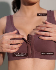 Front Open Active Sports Cotton Spandex Bra mulberry