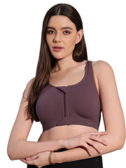 Zipper Sports Cotton Bra