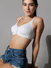 Front Open Seemless Every Day Bra White Colour