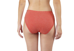 Cotton Melange Mid-Waist Panties Orange Colour