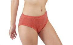 Cotton Melange Mid-Waist Panties Orange Colour