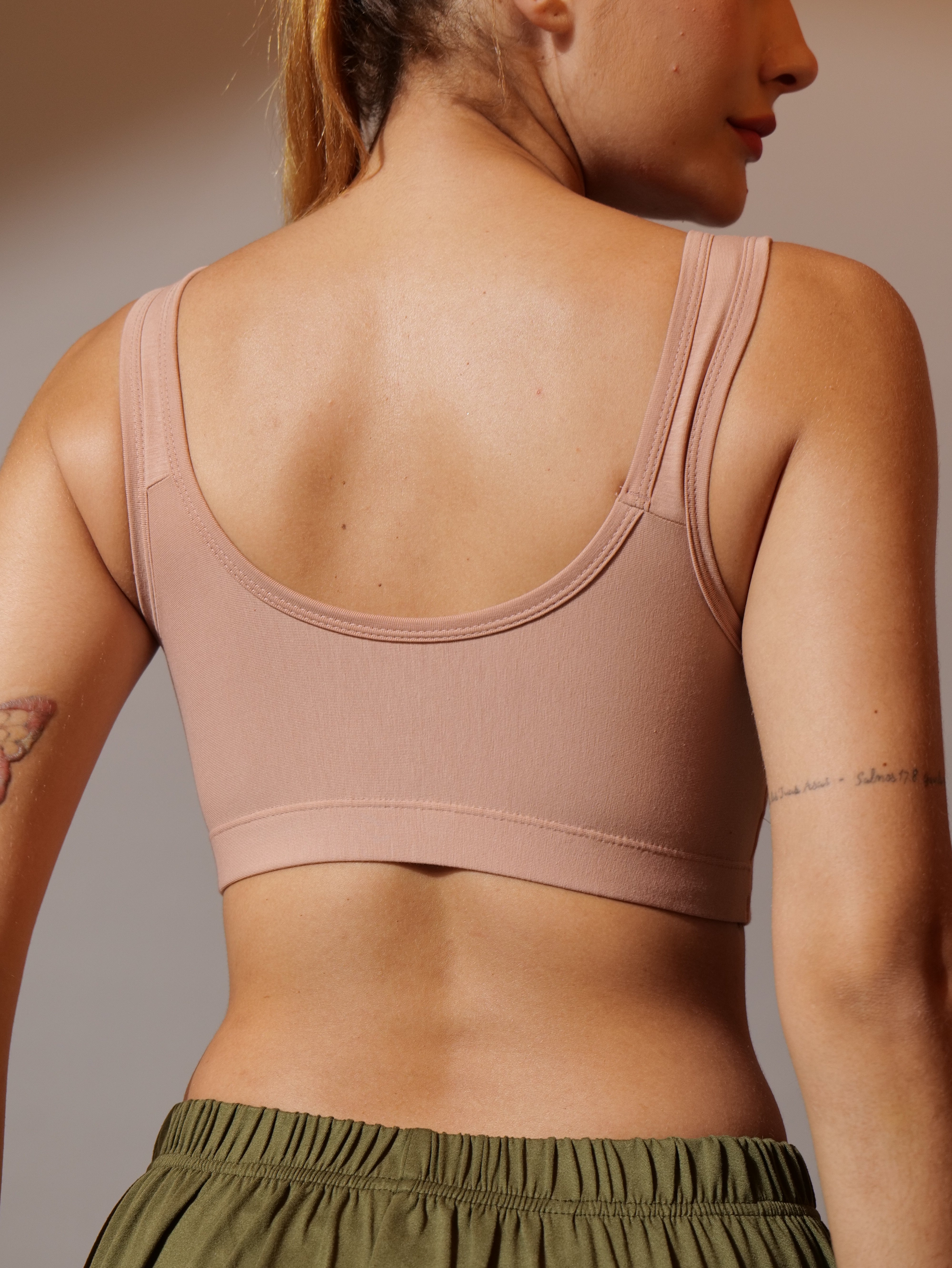 Air Everyday Slip-On Bra in Camel Colour